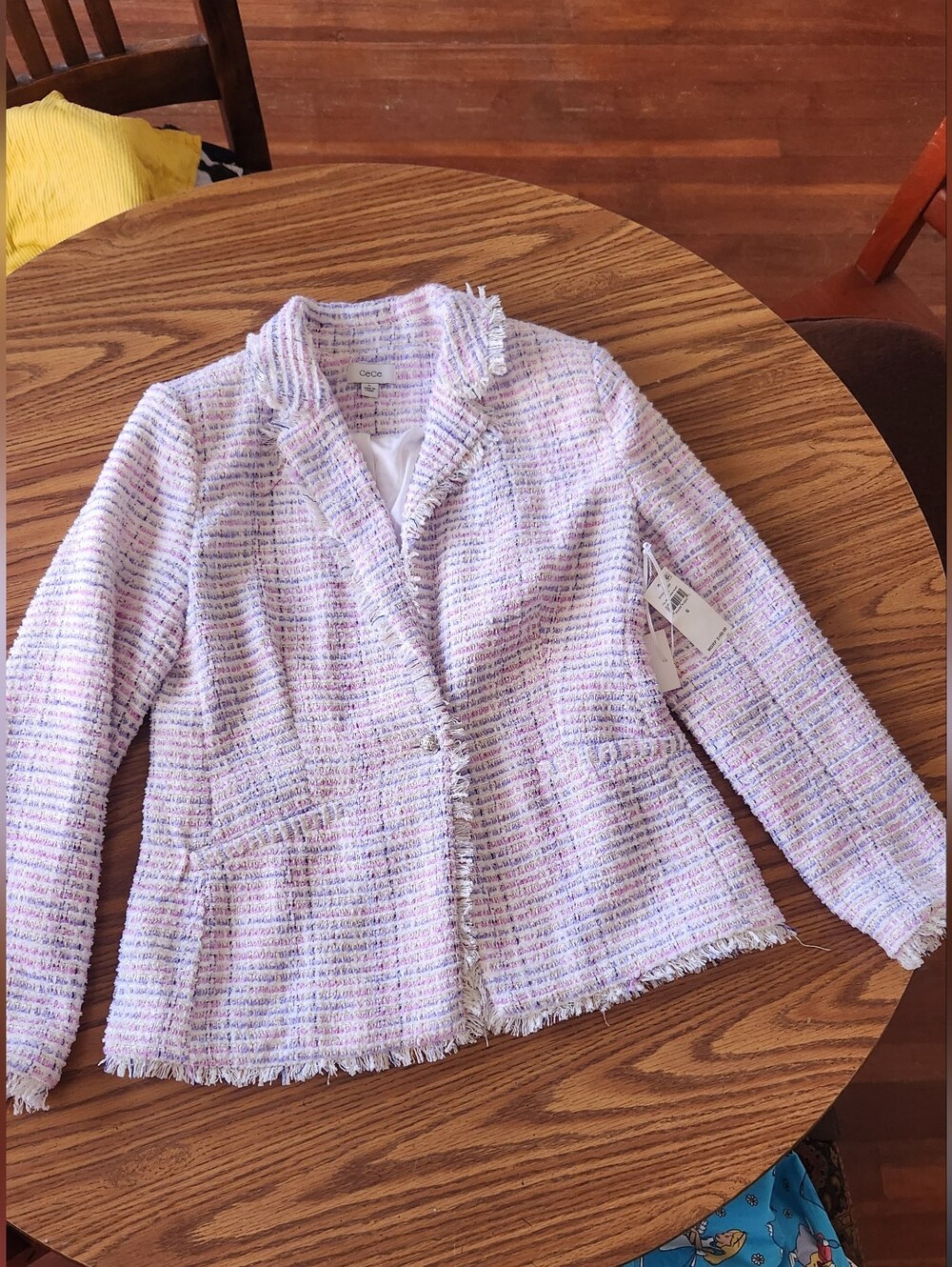 Cece Pastel Tweed Blazer Size 6 nwt